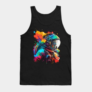 Astronaut in Space Colorful Vibrant Psychedelic Tank Top